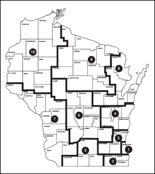 1st Judicial Map of Wisconsin